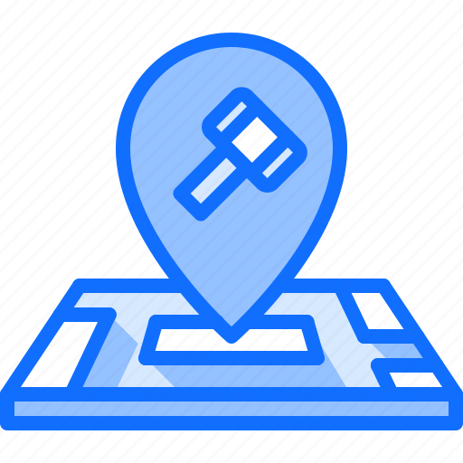 Pin, location, map, hammer, blacksmith, forging icon - Download on Iconfinder