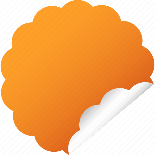 Blank, cloud, flower, label, orange, sticker icon - Download on Iconfinder