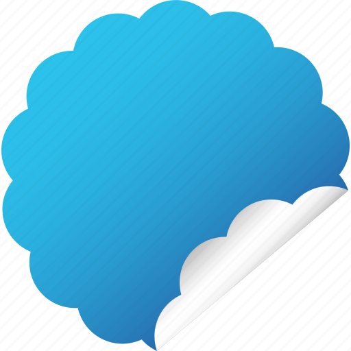 Blank, blue, cloud, flower, label, sticker icon - Download on Iconfinder