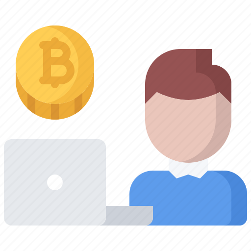 Bitcoin, block, chain, coin, cryptocurrency, laptop, user icon - Download on Iconfinder