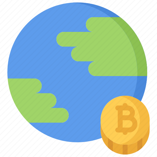 Bitcoin, block, chain, coin, cryptocurrency, planet icon - Download on Iconfinder