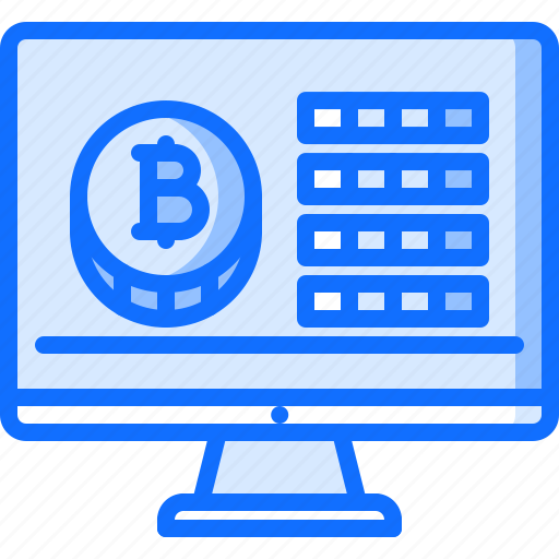 Bitcoin, block, chain, coin, computer, cryptocurrency, monitor icon - Download on Iconfinder