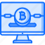 bitcoin, block, chain, coin, computer, cryptocurrency, monitor 