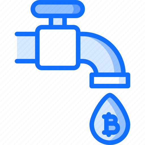 Bitcoin, block, chain, coin, cryptocurrency, tap, water icon - Download on Iconfinder