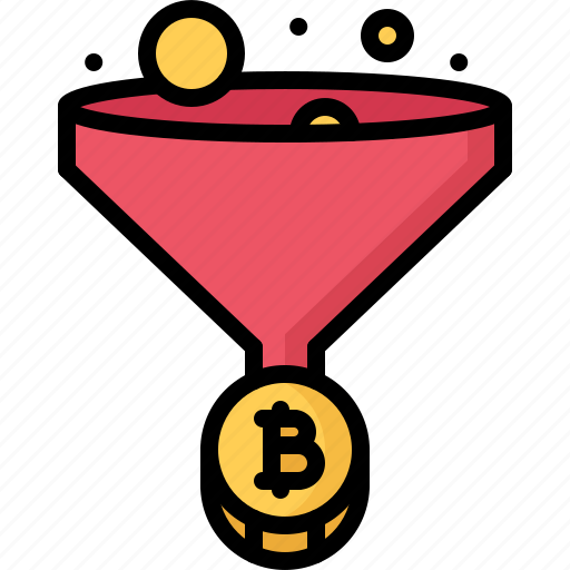 Bitcoin, coin, cryptocurrency, funnel, mining, satoshi icon - Download on Iconfinder