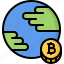 bitcoin, block, chain, coin, cryptocurrency, planet 