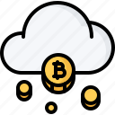 bitcoin, block, chain, cloud, coin, cryptocurrency, mining