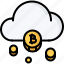 bitcoin, block, chain, cloud, coin, cryptocurrency, mining 