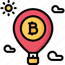balloon, bitcoin, block, chain, coin, cryptocurrency, takeoff