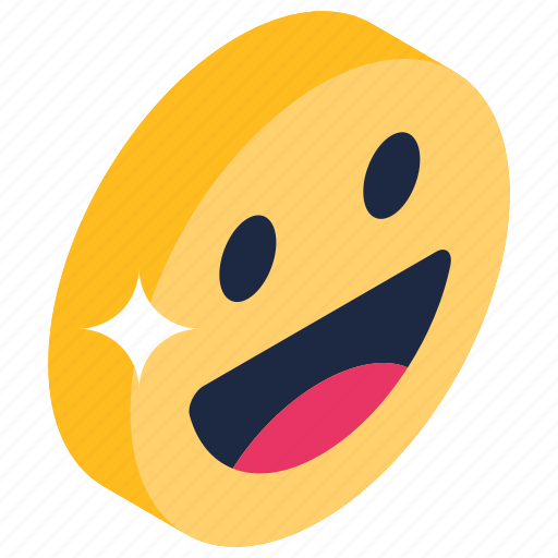 Happy emoticon, funny emoji, emotion, facial expression, emoji icon - Download on Iconfinder