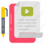 video, script, license, channel, documentation, document, rules, paper 