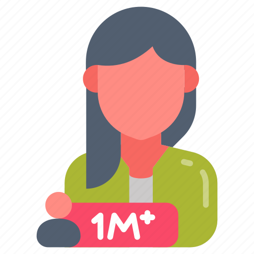 Female, influencer, inspired, woman, empowered, girl, 1m icon - Download on Iconfinder