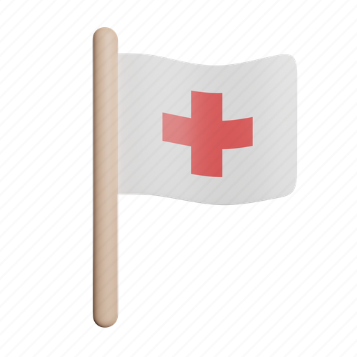 Medical, flag, medicine, healthcare, pin 3D illustration - Download on Iconfinder