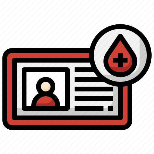 Blood, donor, card, id, donation icon - Download on Iconfinder