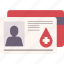 blood donation, card, charity, donation, donor, donor card, id 