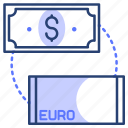 dollar, euro, money, finance, exchange