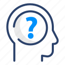question, answer, confused, think, vector, illustration, brain