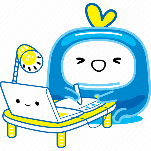 Cute, character, designer, computer, drawing, creativity, work icon - Download on Iconfinder