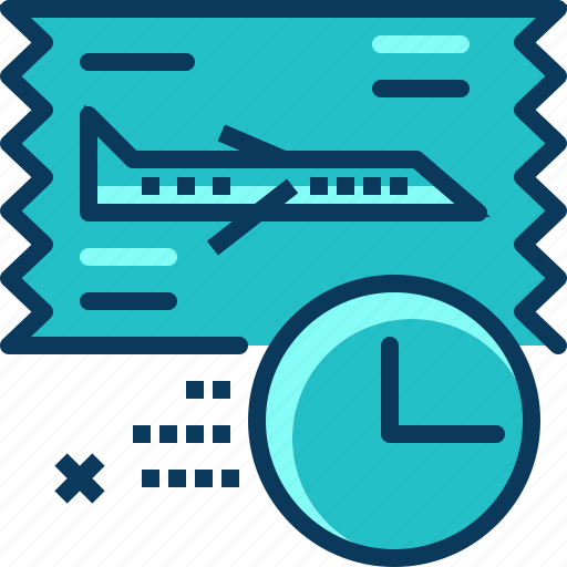 Airplane, boarding, clock, flight, ticket, time, travel icon - Download on Iconfinder