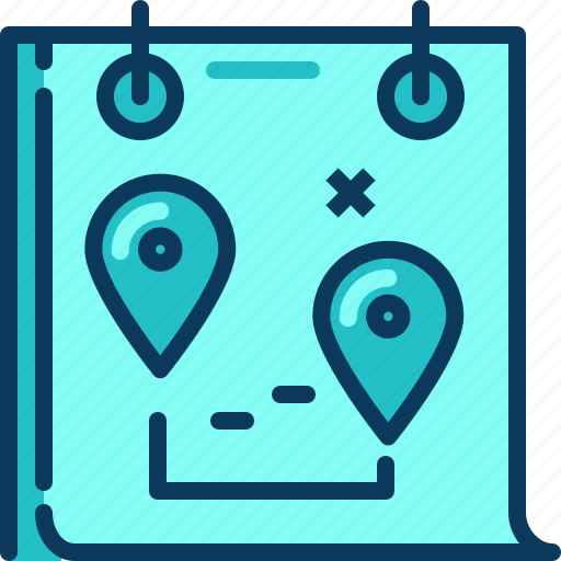 Blue, calendar, location, management, pin, plan, travel icon - Download on Iconfinder