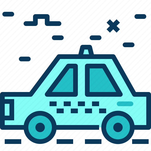 Blue, car, road, taxi, transpotation, travel icon - Download on Iconfinder