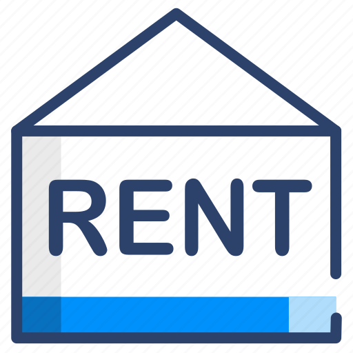 Rent, rent sign board, house rent, home rent, property, vector, office rent icon - Download on Iconfinder