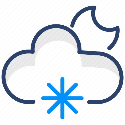 Night, snowfall, cloud, forecast, moon, snow, weather icon - Download on Iconfinder