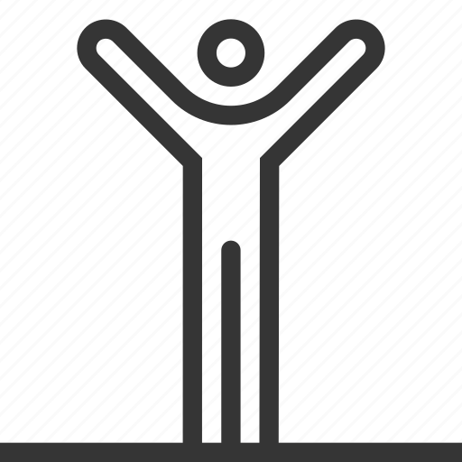 Arms wide, body language, happy, human, mimics, person, stick figure icon - Download on Iconfinder