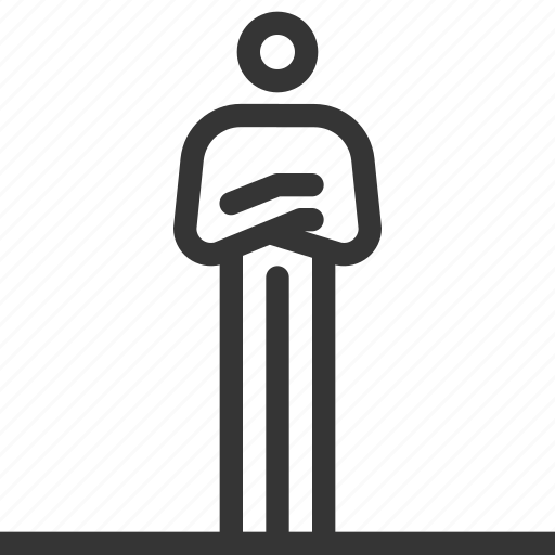 Arms crossed, body language, executive, human, mimics, person, stick figure icon - Download on Iconfinder