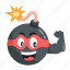 angry bomb, furious bomb, bomb emoticon, bomb face, bomb emoji 