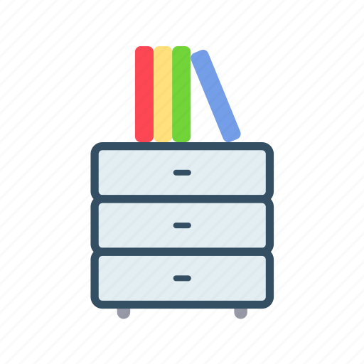 Drawer book, organized, stored, collection, shelf, knowledge, read icon - Download on Iconfinder