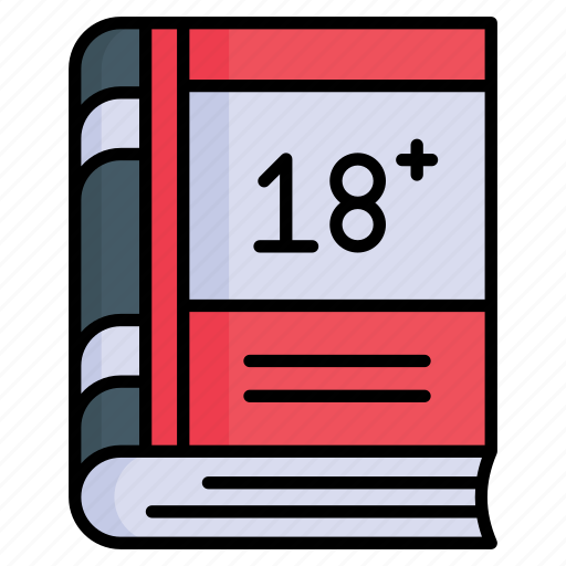 Adult, book, 18+, literature, education, knowledge, library icon - Download on Iconfinder