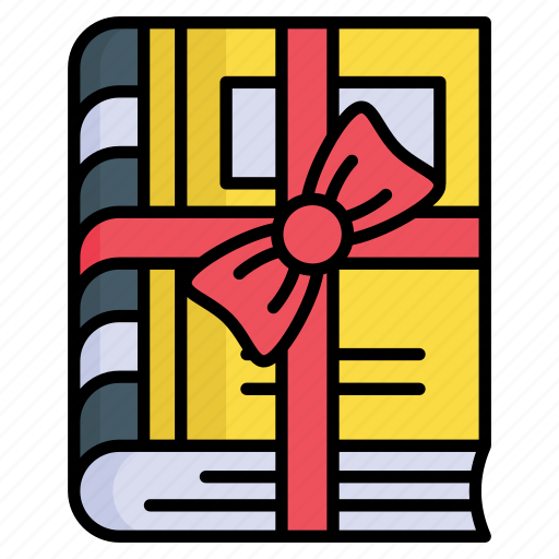 Gift, book, wrapped, education, bow, present, learning icon - Download on Iconfinder