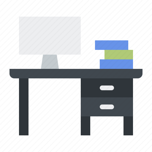 Desk, table, office, computer, workspace, monitor icon - Download on Iconfinder