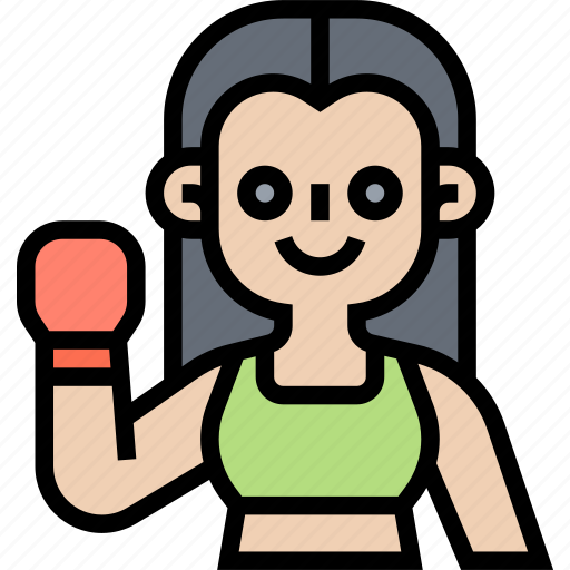 Boxer, female, martial, training, fitness icon - Download on Iconfinder