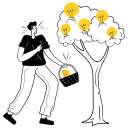 idea tree, grow, picking up ideas, lightbulb, brainstorming, idea, imagination, creative, inspiration