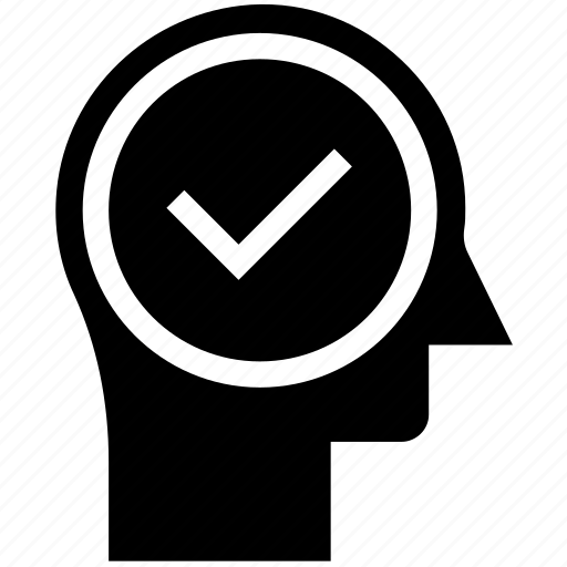 Accept, checked, head, human head, mind, thinking icon - Download on Iconfinder