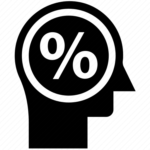 Head, human head, mind, percentage, sign, thinking icon - Download on Iconfinder