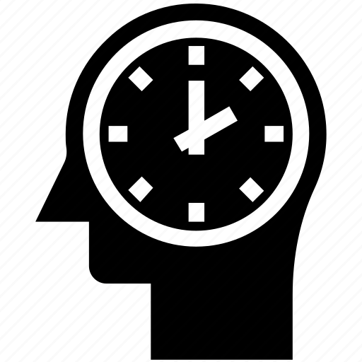 Clock, head, human head, mind, thinking, watch icon - Download on Iconfinder