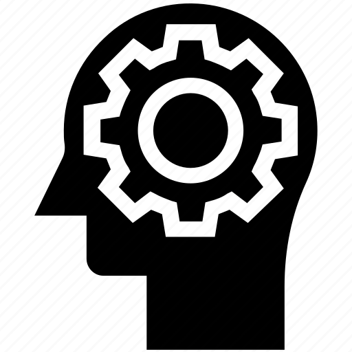 Cogwheel, head, human head, mind, setting, thinking icon - Download on Iconfinder