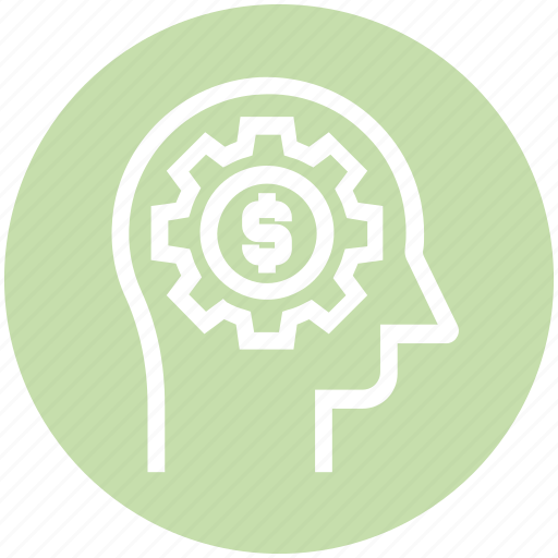 Dollar, gear, head, human head, mind, thinking icon - Download on Iconfinder