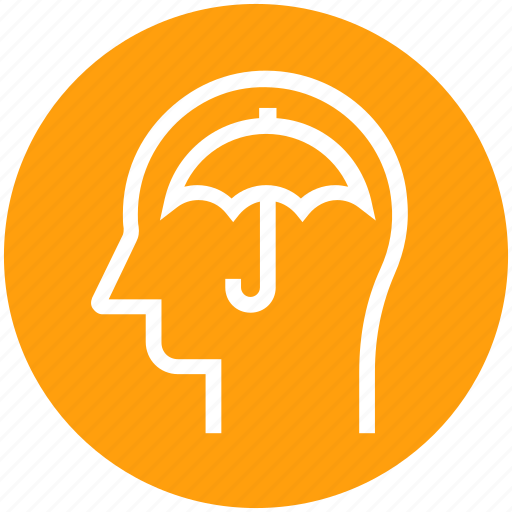 Head, human head, insurance, mind, thinking, umbrella icon - Download on Iconfinder