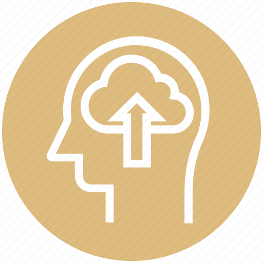 Cloud, head, human head, mind, thinking, up arrow icon - Download on Iconfinder