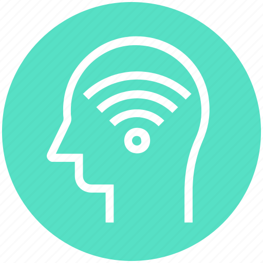 Head, human head, mind, signals, thinking, wifi icon - Download on Iconfinder