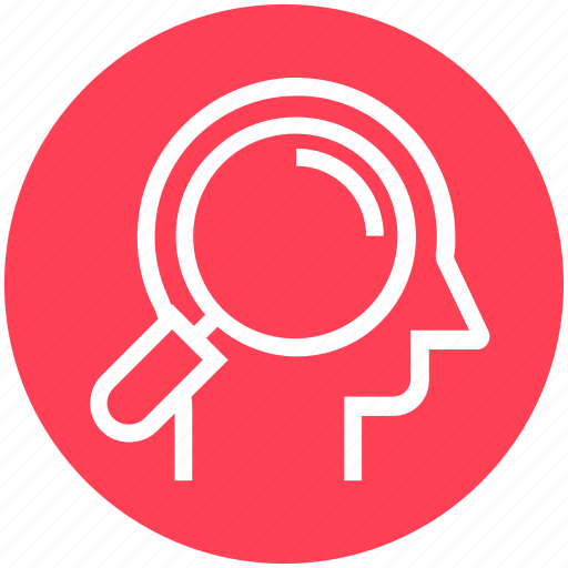 Head, human head, magnifier, mind, search, thinking icon - Download on Iconfinder