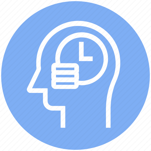 Clock, coins, head, human head, mind, thinking icon - Download on Iconfinder