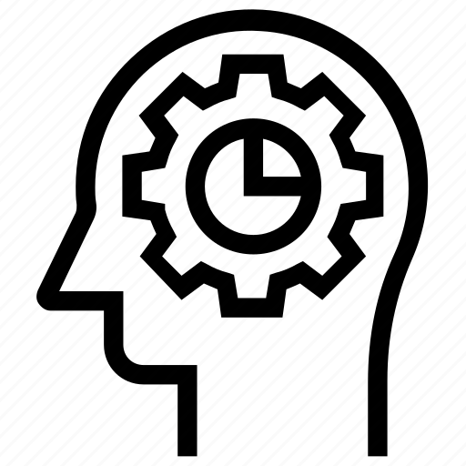 Chart, cogwheel, head, human head, mind, thinking icon - Download on Iconfinder