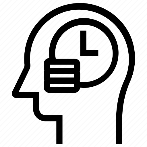 Clock, coins, head, human head, mind, thinking icon - Download on Iconfinder