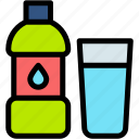 bottle, water, drink, drinking, food, and, restaurant
