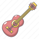 acoustic, cartoon, guitar, instrument, music, musical, object